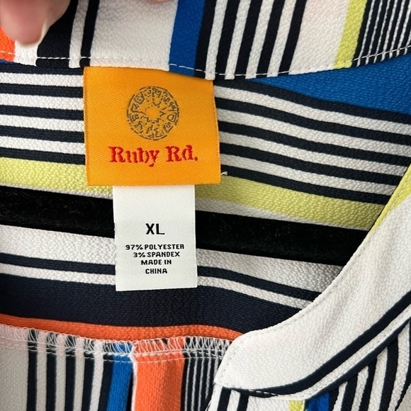 NWOT Ruby Rd Tie Front Button Down Top Size XL - Picture 5 of 10